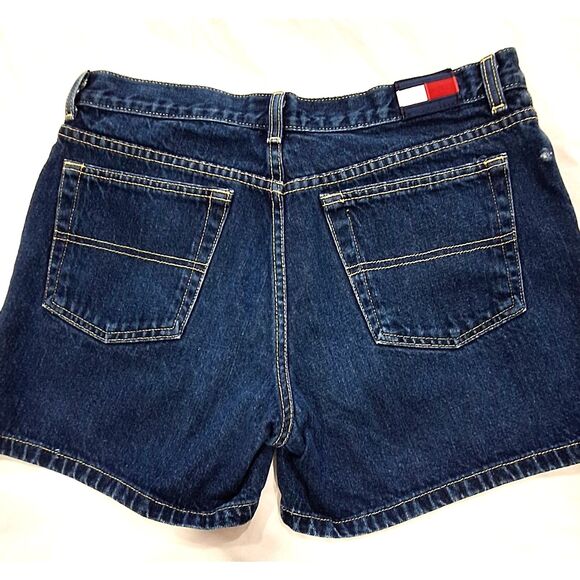 Tommy Jeans Dark Blue Wash Y2K Denim Shorts Womens Sz 11 - Picture 7 of 11